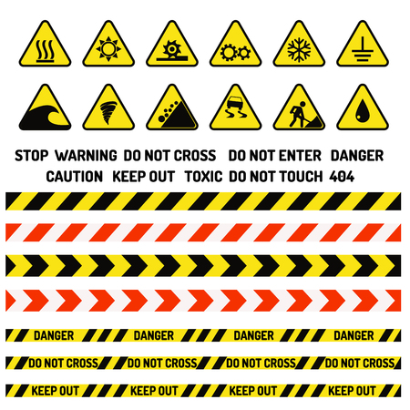 Prohibition signs industry production vector warning danger symbol forbidden safety information protection no allowed caution information.のイラスト素材