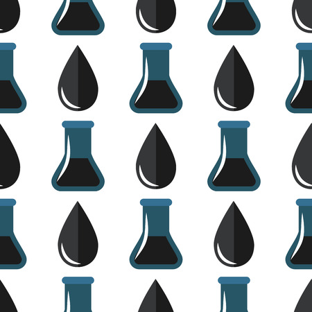 Black oil drop vector illustration seamless pattern backgroundのイラスト素材