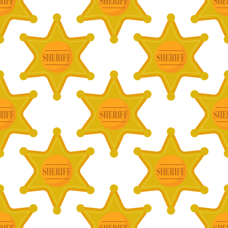 Golden west sheriff star metal badgeのイラスト素材