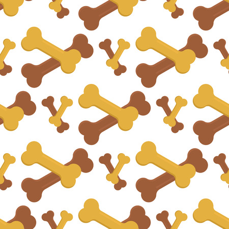 Dog chew bone care biscuit animal food puppy canine seamless pattern background vector illustration.のイラスト素材
