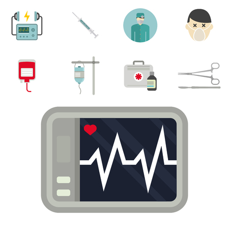 Ambulance icons vector medicine health emergency hospital urgent pharmacy pill support paramedic treatmentのイラスト素材