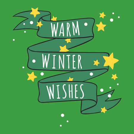 Christmas hand drawn tape badges style holiday season decoration vector logo illustration.のイラスト素材