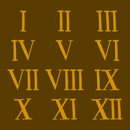 Vector roman number alphabet symbol sign illustration design numeral numbers symbolsのイラスト素材