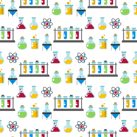 Chemical laboratory background vector illustration.のイラスト素材