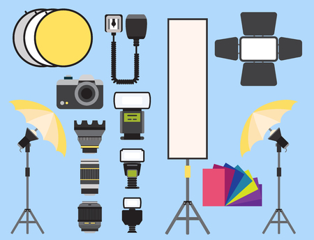 Photo studio icons vector illustrationのイラスト素材