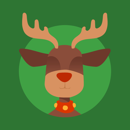 Christmas vector reindeer characterのイラスト素材