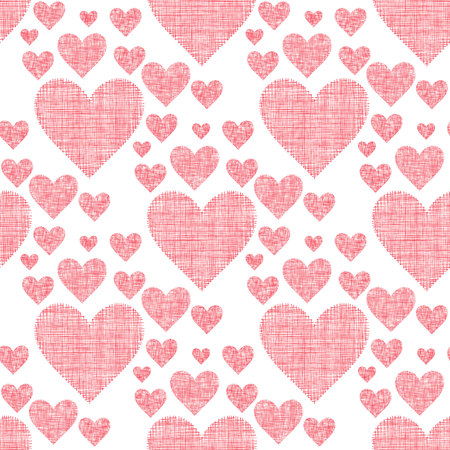 Simple red heart sharp vector seamless pattern background pink color card beautiful celebrate bright...