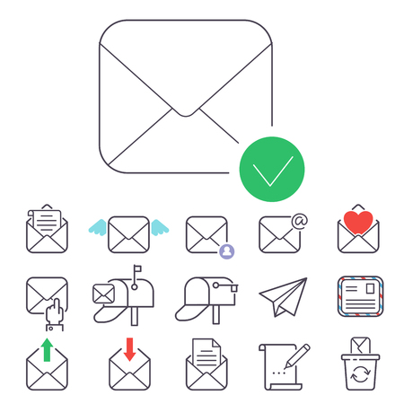 Email letter icons setのイラスト素材