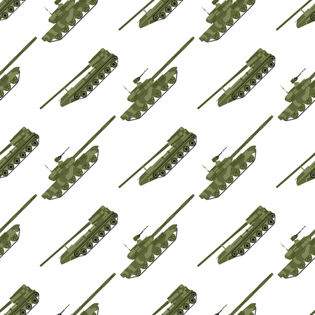 Military transport technic army war tanks industry technic armor system armored personnel camouflage seamless pattern background vector illustration.のイラスト素材