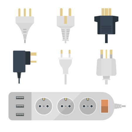 Electric plugs stack outlet illustrationのイラスト素材
