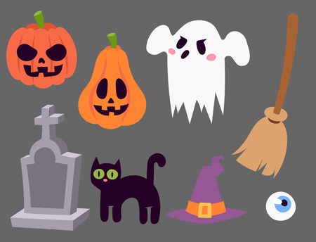 Halloween carnival icons vector illustrationのイラスト素材
