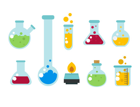 Chemical laboratory set vector illustration.のイラスト素材