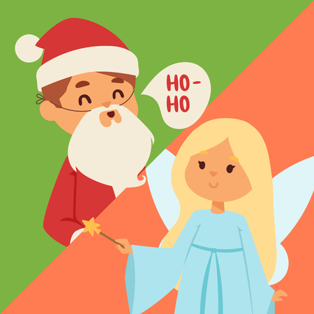 Illustration of cute kids Christmas carnival holiday costumes. People happy girl carnival costume kids little young dress. Fun holiday portrait cheerful carnival costume kids vector set.のイラスト素材