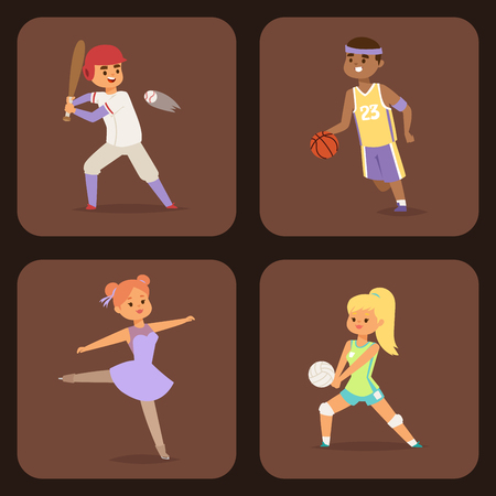Sport wellness vector people characters sporting man activity woman sporty athletic illustration. Active fitness exercise healthy person training sport people characters.のイラスト素材
