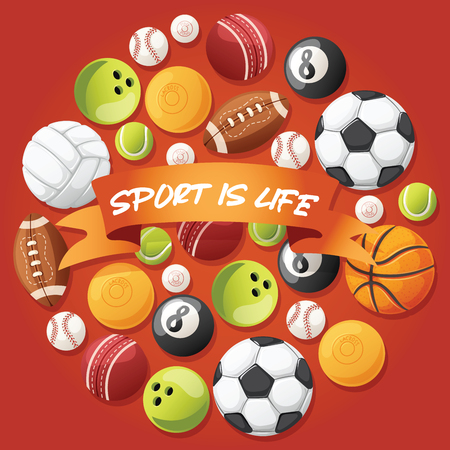 Ball vector football basketball soccer baseball background sportive equipment volleyball bowling tennis backdrop for sport game backdrop wallpaper.のイラスト素材