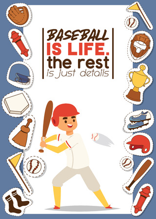 Baseball vector player man character in catchers sportswear and batters baseballbat or ball for competition backdrop illustration sportsman clothes with catchers glove background bannerのイラスト素材