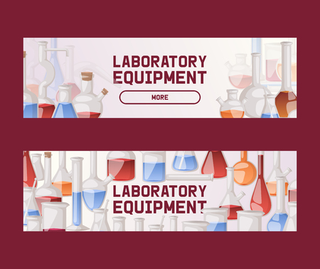 Test-tube flask pattern vector chemical glass test tubes filled with liquid for scientific research or experiment illustration backdrop chemistry glassware banner backgroundのイラスト素材