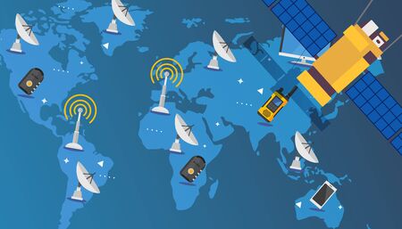 Satellite signal to antennas and electronic receivers, wireless internet connection navigation,...