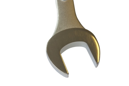 one wrench on a white background close-up