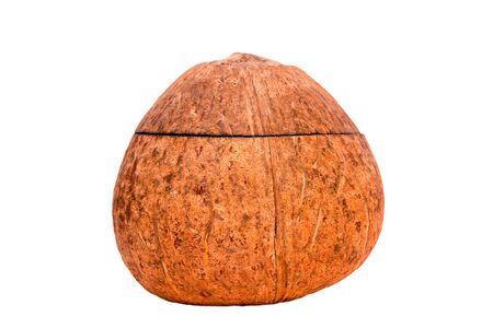 Box in the form of coconut isolatedの写真素材