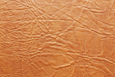 Beige decorative artificial leather texture with folds horisontalの写真素材