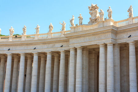 Vatican Palace closeup statues of saintsのeditorial素材