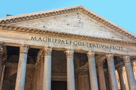 Pantheon of ancient palace in Rome Italy Close-upのeditorial素材