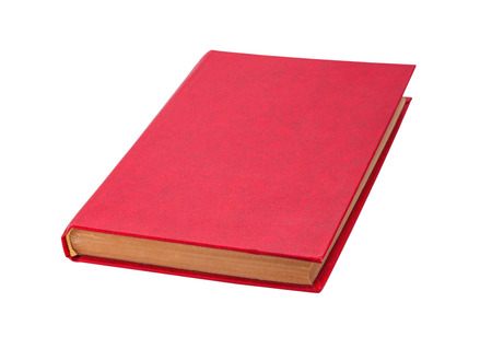 Closed red book isolated on a white backgroundの写真素材