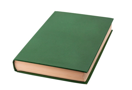 Closed green book isolated on a white backgroundの写真素材