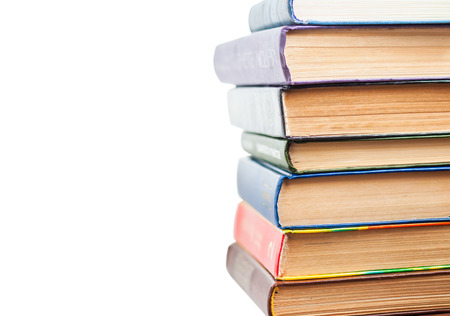 Stack of books isolated on white backgroundの写真素材