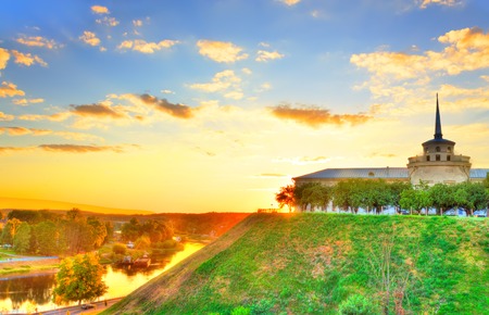 Landscape of New Castle in Grodno, Belarus hdrのeditorial素材