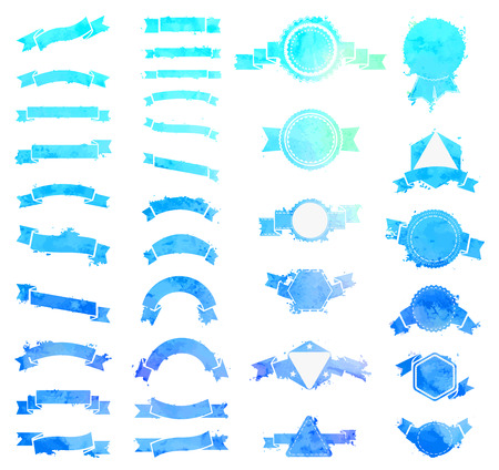 Grunge design elements isolated on white background. Vector illustration. There is place for your text.のイラスト素材