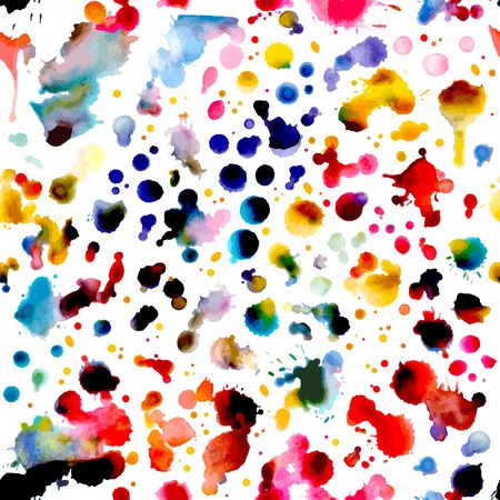 Watercolor hand-drawn composition for scrapbook design. Seamless square pattern can be used for wallpapers, web page backgrounds or wrapping papers. EPS 8.のイラスト素材