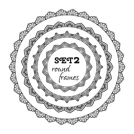All used pattern brushes included. Black and white illustration.のイラスト素材