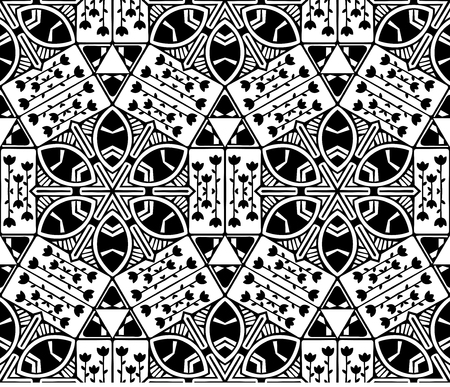 Black and white background. Nature and geometric elements.のイラスト素材