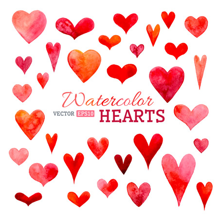 Hand-drawn various hearts isolated on white background. Wedding or Valentine's template.