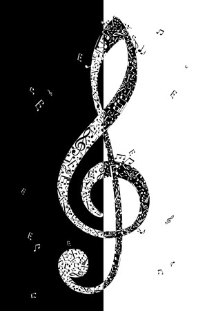G clef of music elements. vector illustration.のイラスト素材