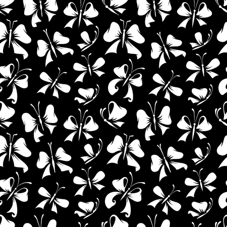 White silhouettes on black background. Duotone illustration.のイラスト素材