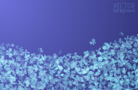 Set of various butterflies silhouettes on blue background. There is place for your text at the top of the illustration.のイラスト素材