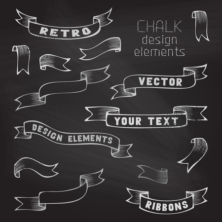Hand-drawn ribbons. Vector illustration. There is place for your text.のイラスト素材