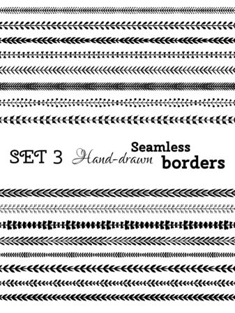 All used pattern brushes included. Black and white illustration.のイラスト素材