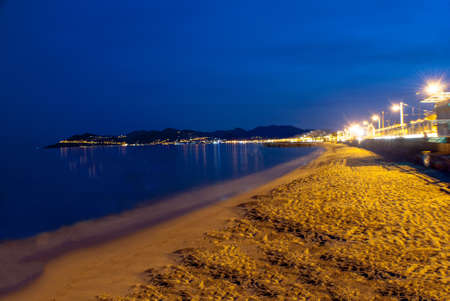Surf on the beach at night the Cote dの写真素材