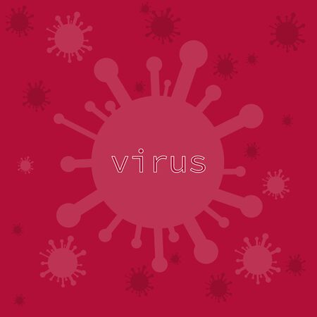 Virus Abstract vector microbe. Computer virus, allergy bacteria, medical healthcare, microbiology concept. Disease germ, pathogen organism, infectious micro virologyのイラスト素材