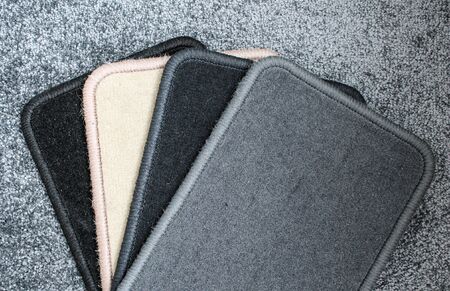 Samples of carpet with overlock. Finishing coatings for the floor.の写真素材