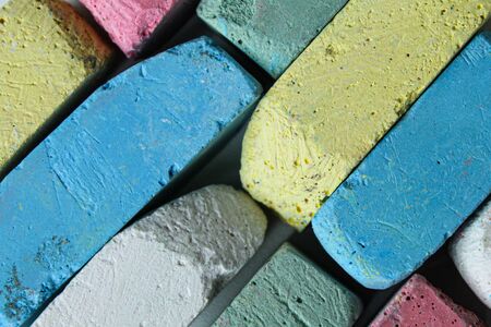 Multi-colored chalk for drawing. Different colors .
