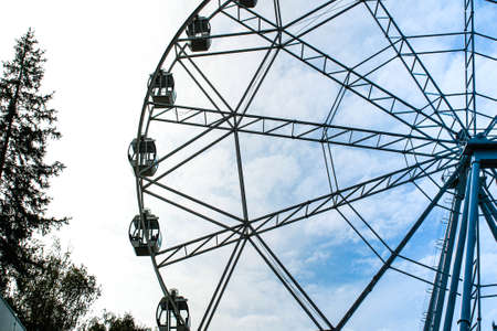 Ferris wheel in an amusement park.の写真素材