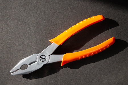 Set of children's plastic tools on an isolated background. Building poster for children's creativity.の写真素材