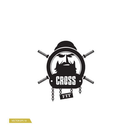 Crossfit logo. Hall sign for strength sports.のイラスト素材
