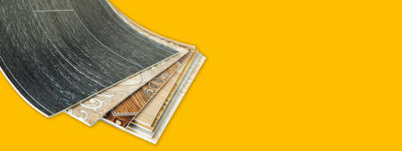 Linoleum. Samples of flooring. A set of pieces of linoleumの写真素材