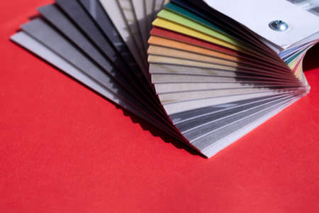 A piece of linoleum for samples. Sliced wood grain linoleum.